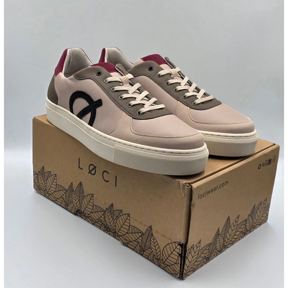 Loci Seven Low-Top Court Vegan Sneakers in Khaki Wine Forest Size 43/M10